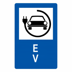 Stație Încărcare Electrică - Indicator rutier - Semn de Circulație Metalic 65x50cm