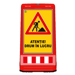 Baliza Directionala Semnalizarea Lucrarilor, 7.50kg, folie reflectorizanta fata 60x40cm