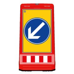 Baliza Ocolire Stanga, 7.50kg, folie reflectorizanta fata 60x40cm