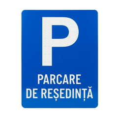 Indicator Rutier Parcare de Reședință (G34r) - Semn de Circulație Metalic 65x50cm