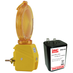 Lampa Semnalizare Rutiera, lumină intermitentă galbenă, CU BATERIE INCLUSĂ