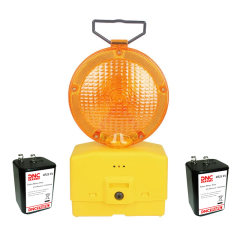 Lampă semnalizare lucrări rutiere, lumină intermitentă LED, funcționare cu 2 baterii INCLUSE